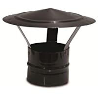 SOMBRERO SALIDA CHIMENEA O ESTUFA EXTRACTOR DE HUMO COLOR NEGRO VITRIFICADO PARA TUBOS DE CHIMENEA DE 120mm para salida…